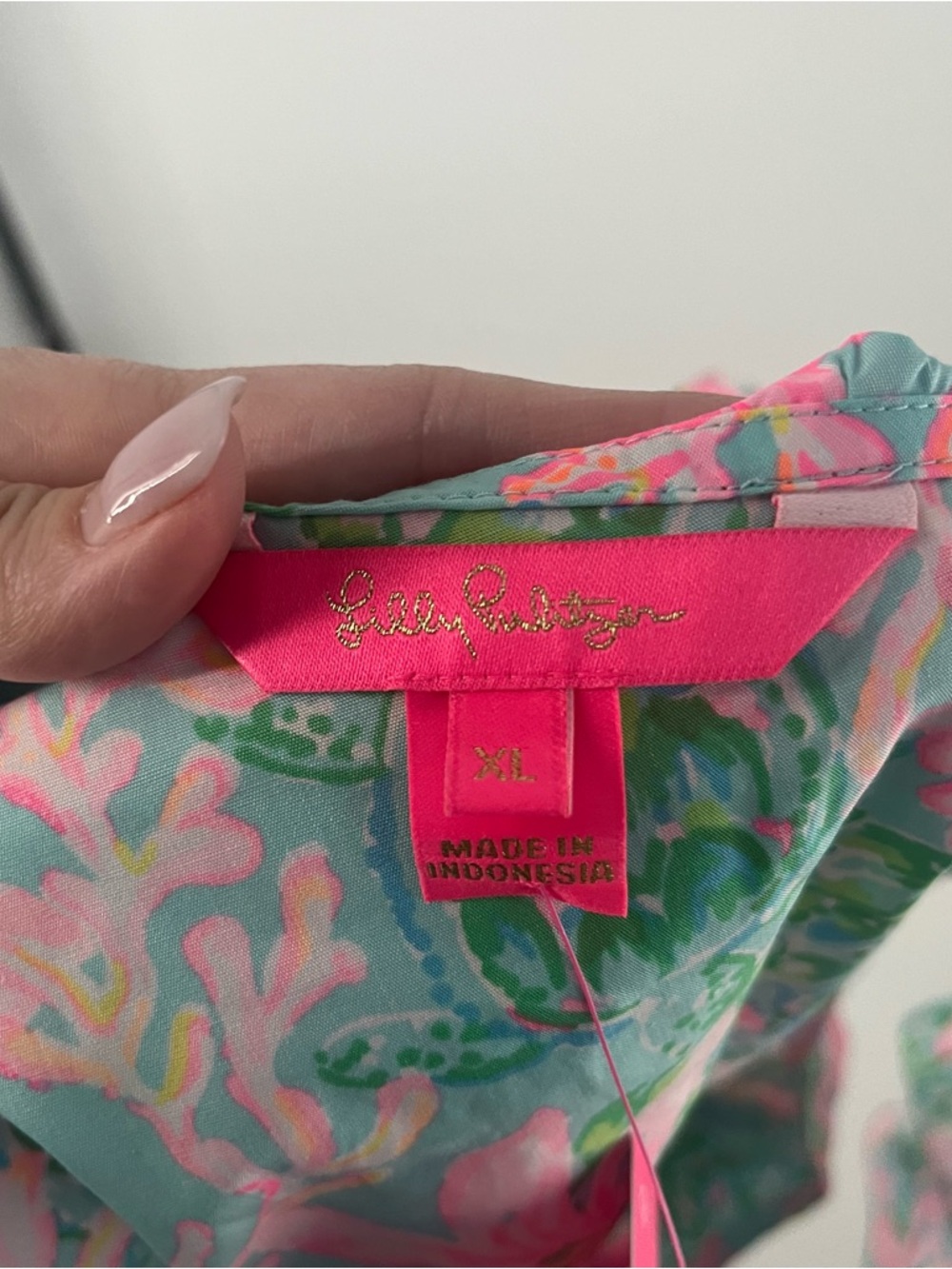 Lilly Pulitzer Zeldie One Shoulder Ruffle Top Surf Blue So Shellegant XL NWT - Picture 7 of 10